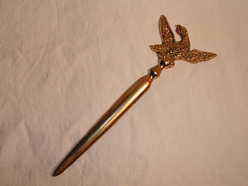 A Virginia Metalcrafters Vintage Brass Eagle Letter Opener
