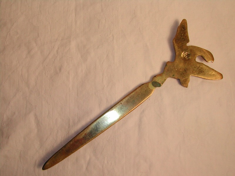 A Virginia Metalcrafters Vintage Brass Eagle Letter Opener