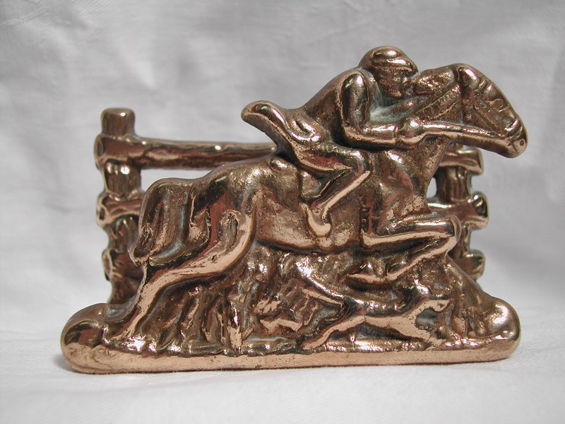 Little Vintage English Brass Horse/Rider Letter Holder