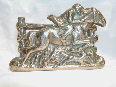 Little Vintage English Brass Horse/Rider Letter Holder