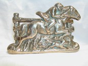 Little Vintage English Brass Horse/Rider Letter Holder