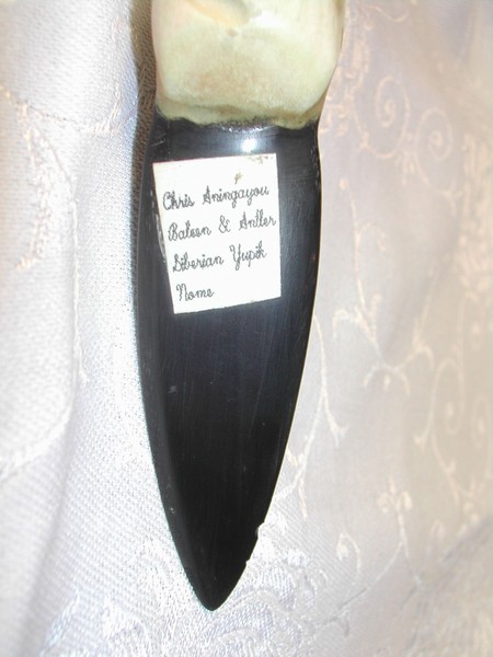 A Vintage Americana Beleen and Antler Nome Alaska Letter Opener