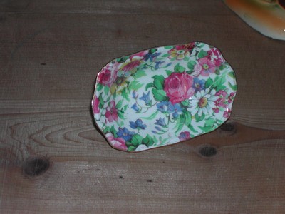 Vintage English Chintz Individual Nut Dish