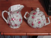 Beautiful Lefton Chintz Style Cream and Sugar
