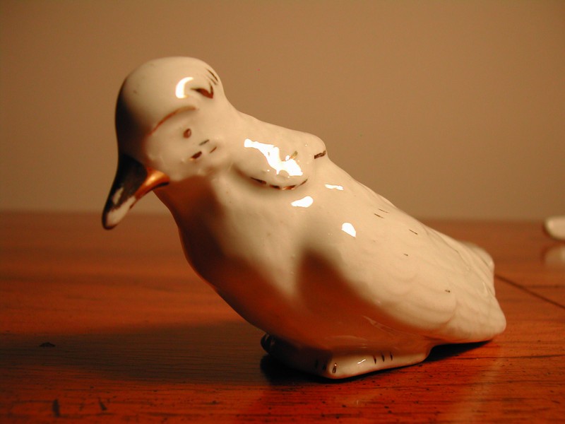 Vintage Pair of Czechoslovakian Porcelain Quail Figurines