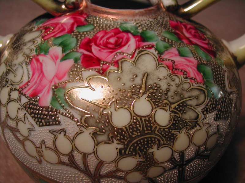 Nippon Art Nouveau Moriage Vase