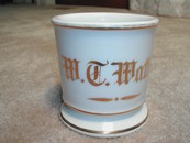Handsome Vintage Limoges Style "W T Watts." Shaving Mug