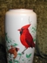 Fukagawa Collection Cardinal & Dogwood Vase Gold Rim