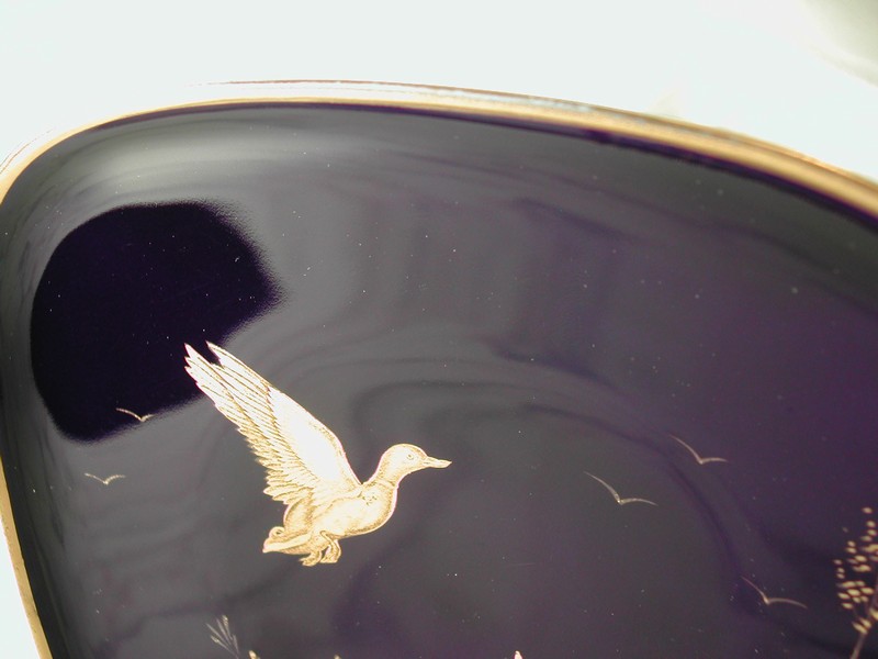 Rosenthal Germany Cobalt Blue Gold Fine China Plate Goose