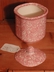 Vintage English Red & White Chintz Biscuit Jar/Lid