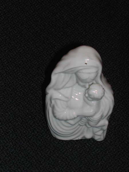 Vintage French Porcelain Virgin & Child Statue