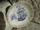 English D.B. & Co. Blue/White Poppy Porridge Bowl