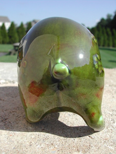 Vintage Majolica Ceramic Art Pottery Pig Piggy Bank