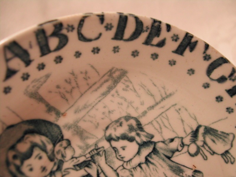 M C Edmiston England Blue & White Alphabet Coaster