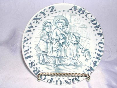 M C Edmiston England Blue & White Alphabet Coaster