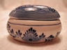 Delft Holland Blue & White Hand Painted Trinket Box Oval