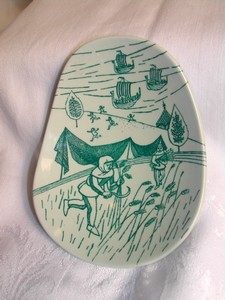 Nymolle Art Faience Hoyrup Pear Shape Pin Dish Denmark
