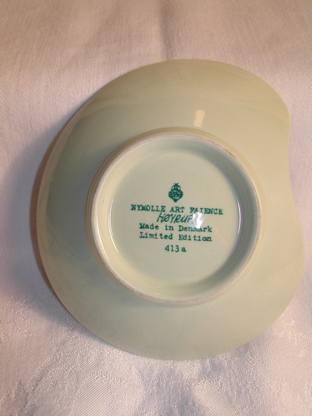 Nymolle Art Faience Hoyrup Palette Shape Pin Dish Denmark