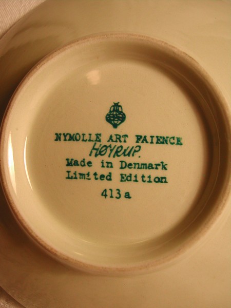 Nymolle Art Faience Hoyrup Palette Shape Pin Dish Denmark