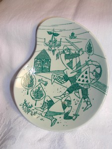 Nymolle Art Faience Hoyrup Palette Shape Pin Dish Denmark