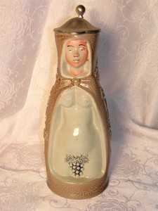 A Wine Stein / Pitcher Art Pottery Nude Female King Germany