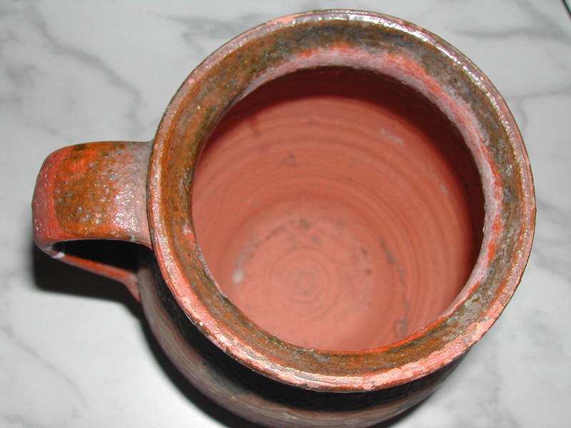 Vintage French Redware Milk Pitcher
