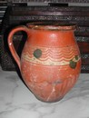 Vintage French Redware Milk Pitcher
