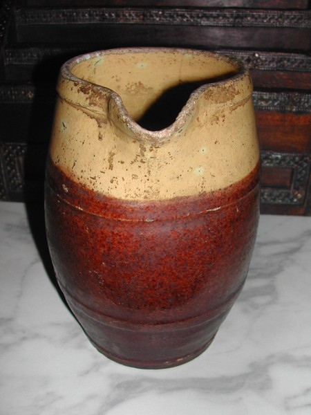 Antique French Yellowware Wine Pichet (Pitcher)