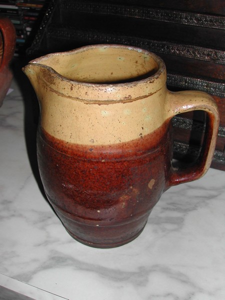 Antique French Yellowware Wine Pichet (Pitcher)