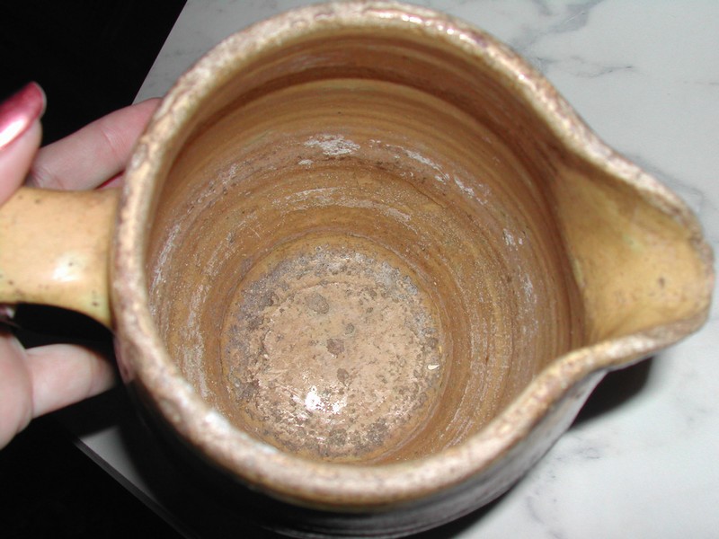 Antique French Yellowware Wine Pichet (Pitcher)