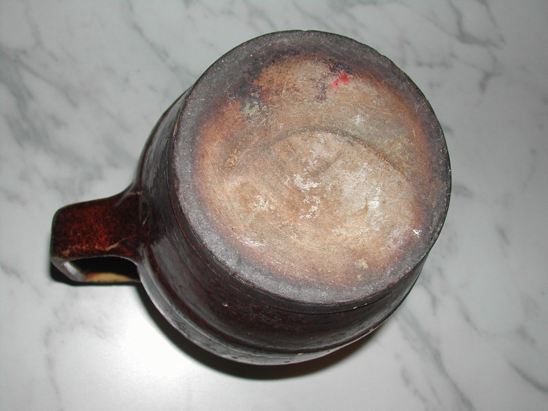 Antique French Yellowware Wine Pichet (Pitcher)