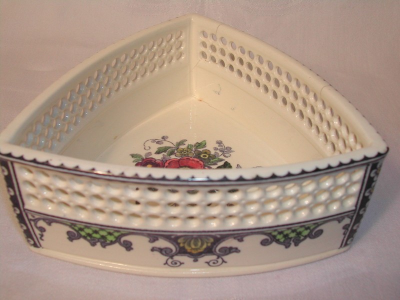 Antique Waechtersbach Triangular Ceramic Transferware Dish 1904