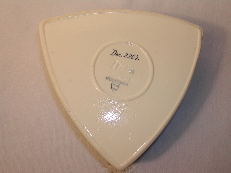 Antique Waechtersbach Triangular Ceramic Transferware Dish 1904