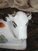 Art Nouveau Fine China Buffalo Pottery Covered Butter Cow