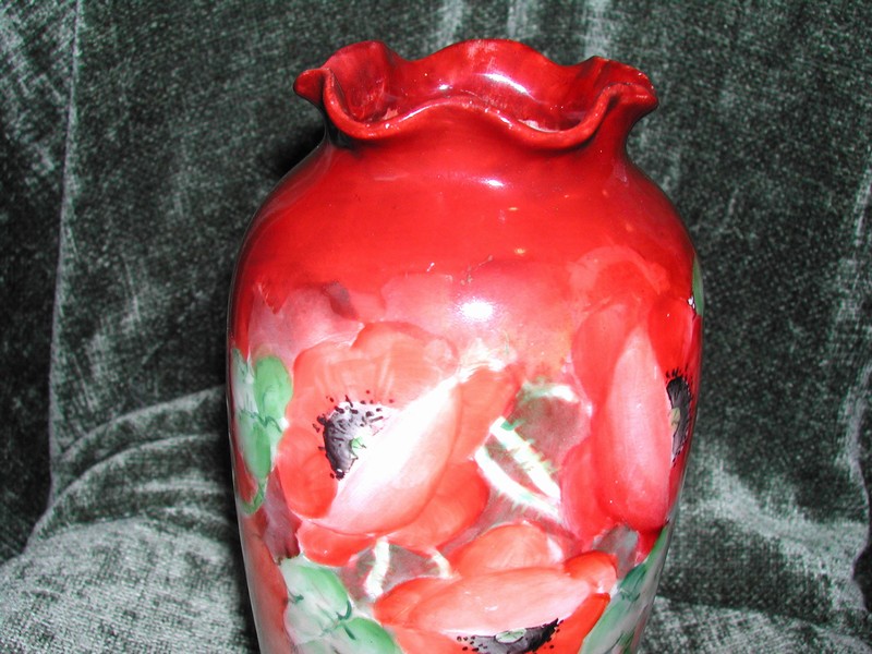 A Vintage Hand Painted Imperial PSL Poppy Vase
