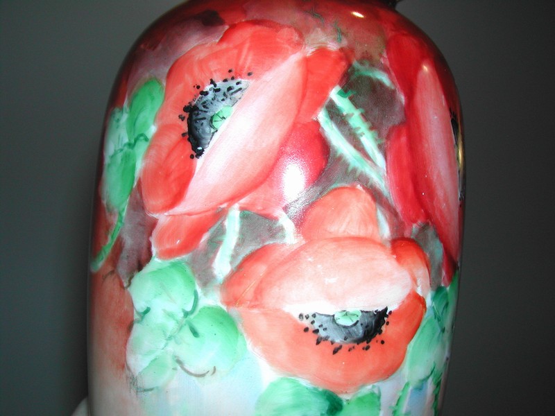 A Vintage Hand Painted Imperial PSL Poppy Vase