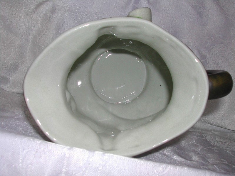 Large Vintage Sarreguemines Style Puck Character Jug (Pitcher)