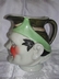 Large Vintage Sarreguemines Style Puck Character Jug (Pitcher)