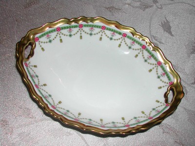 Art Deco B & H Limoges France Gilt Dish 1920's