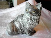 Adorable Goebel Grey Persian Kitten / Cat W. Germany 1949-1990