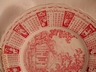 Royal Staffordshire England Red & White Transfer Ware Calendar P