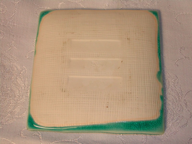 Majolica Bamboo Style Tile Marked
