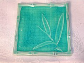 Majolica Bamboo Style Tile Marked