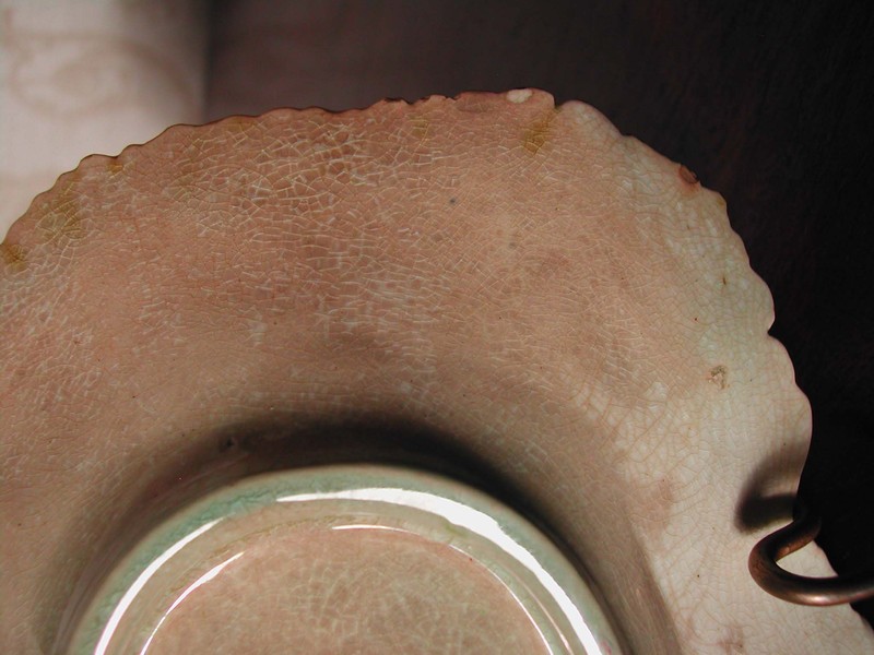Etruscan Style Majolica Begonia Leaf Dish Antique