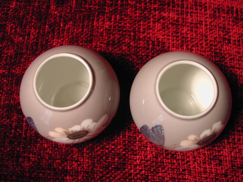A Lovely Pair of Vintage Royal Copenhagen Squat Vases