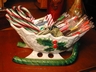 Lefton White Holly Berry Sleigh Dish Vintage