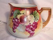 A Fantastic Hand Painted ZS & Co. Bavaria Cider Pitcher Grapes