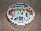 Villeroy and Bach Naif Christmas Powder Jar Signed LAPLAU