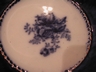Antique Royal Staffordshire Pottery Flow Blue & Gold Bowl