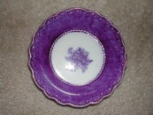 Antique Royal Staffordshire Pottery Flow Blue & Gold Bowl